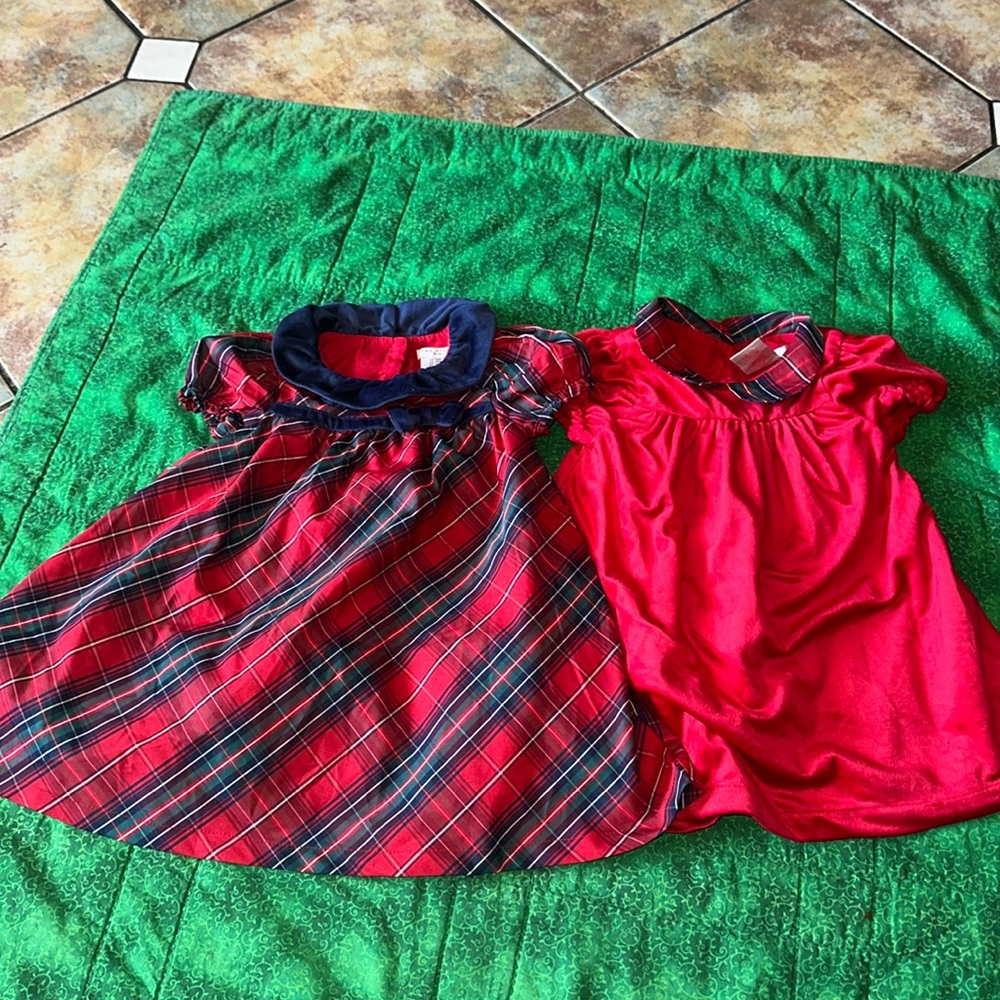 Two Max Studio Kids Little Girls  Holiday Christmas Dress 18 Months